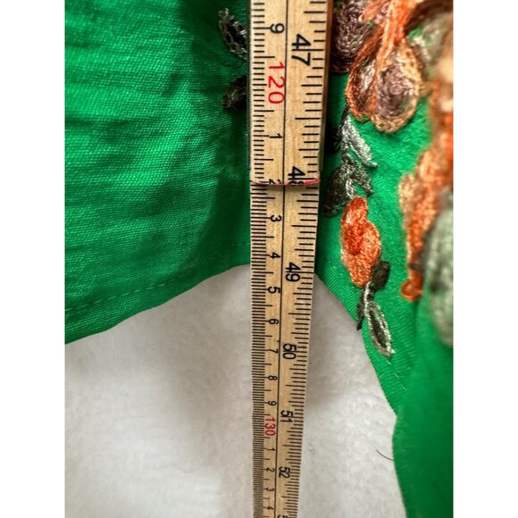 Kindred Petite Green Floral‎ Tiered Maxi floral embroidered beach boho sz PM - Picture 8 of 10
